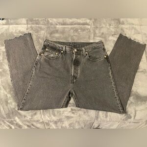 Levi’s 501 Black Ankle Jeans Size W29 & L26 *Modified Ankle Cuffs*